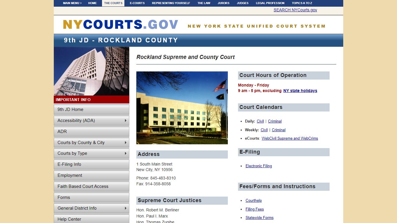 Rockland Supreme and County Court | NYCOURTS.GOV - Judiciary of New York